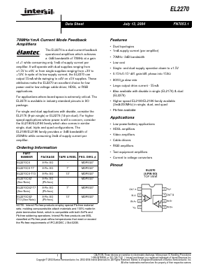 EL2270CSZ Datasheet PDF Intersil