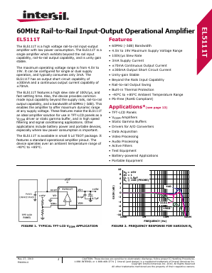EL5111TIWTZ-T7 Datasheet PDF Intersil