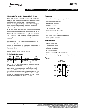 EL5177 Datasheet PDF Intersil