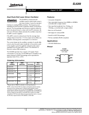 EL6208 Datasheet PDF Intersil