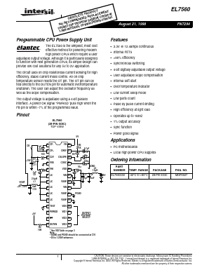 EL7560 Datasheet PDF Intersil
