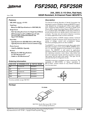 FSF250R1 Datasheet PDF Intersil