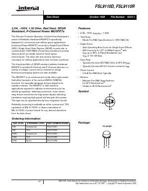 FSL9110R1 Datasheet PDF Intersil