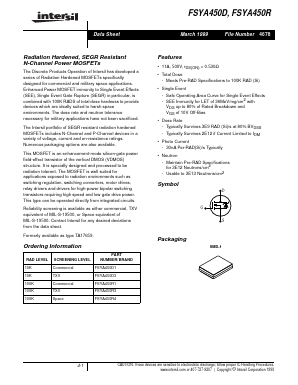 FSYA450D Datasheet PDF Intersil