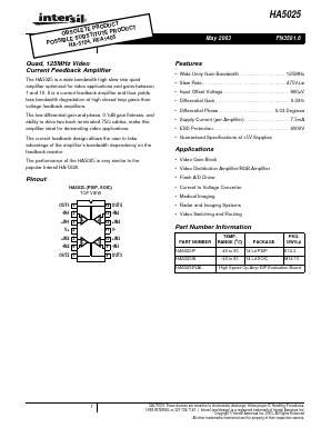 HA5025 Datasheet PDF Intersil