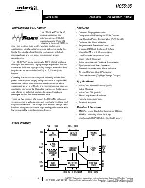 HC55185 Datasheet PDF Intersil