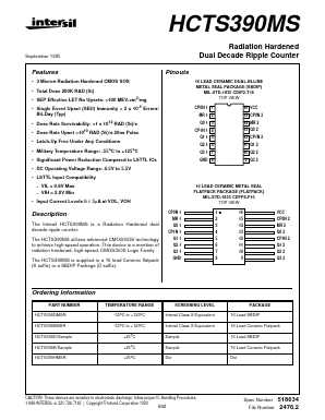 HCTS390HMSR Datasheet PDF Intersil