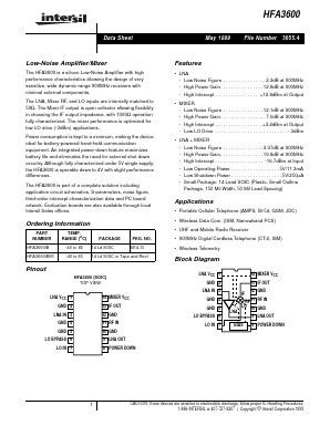 HFA3600IB96 Datasheet PDF Intersil
