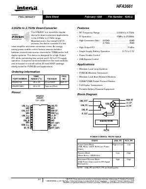 HFA3661IA96 Datasheet PDF Intersil
