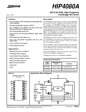 HIP4080A Datasheet PDF Intersil