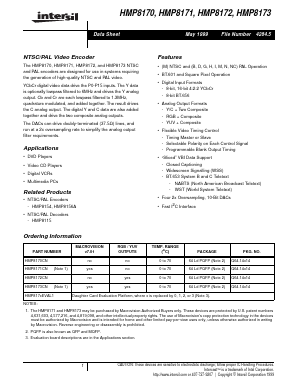 HMP8170EVAL1 Datasheet PDF Intersil