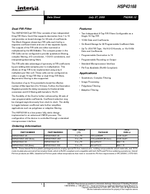 HSP43168JC-33 Datasheet PDF Intersil