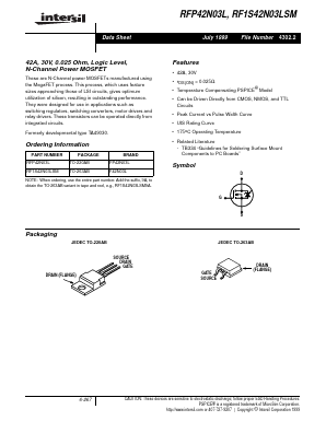 F42N03L Datasheet PDF Intersil