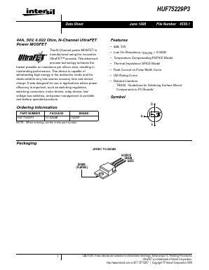 HUF75229P3 Datasheet PDF Intersil