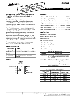 HFA1149IB Datasheet PDF Intersil