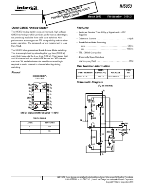 IH5053CDE Datasheet PDF Intersil