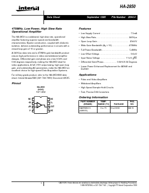 H28505 Datasheet PDF Intersil