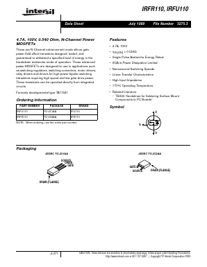 IFR110 Datasheet PDF Intersil