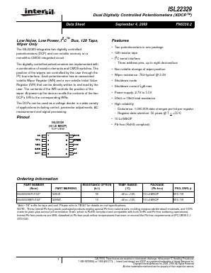 ISL22329 Datasheet PDF Intersil