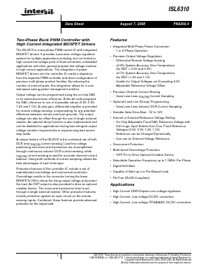 ISL6310CRZ Datasheet PDF Intersil