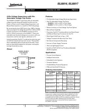 ISL88016IHTZ-T Datasheet PDF Intersil