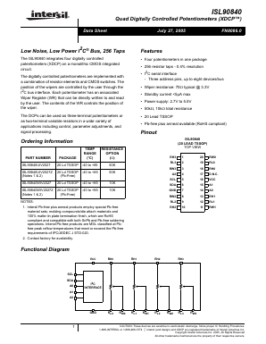 ISL90840 Datasheet PDF Intersil