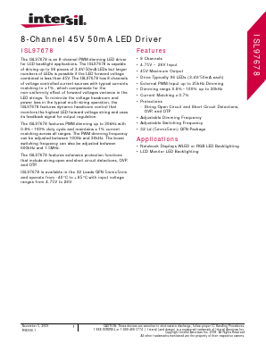 ISL97678 Datasheet PDF Intersil