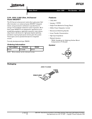 IRF620 Datasheet PDF Intersil