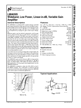 LMH6505 Datasheet PDF Intersil