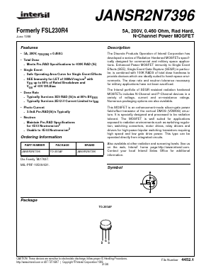 JANSR2N7396 Datasheet PDF Intersil