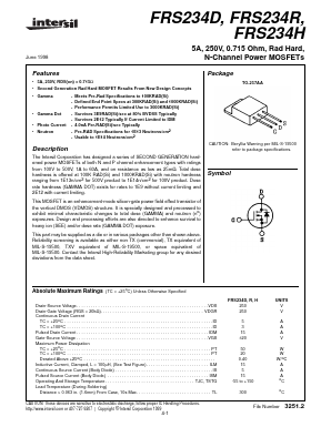 FRS234D Datasheet PDF Intersil