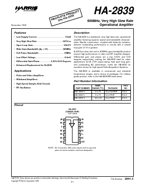 HA-2839 Datasheet PDF Intersil