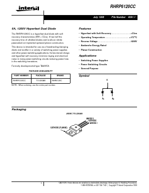 RHRP6120CC Datasheet PDF Intersil