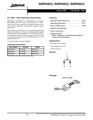 RHRP640CC Datasheet PDF Intersil