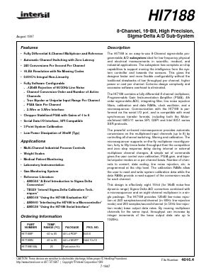 HI7188EVAL Datasheet PDF Intersil