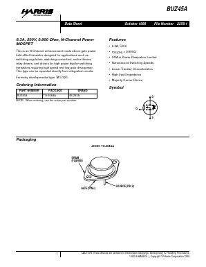 BUZ45A Datasheet PDF Intersil