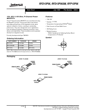 F15P06 Datasheet PDF Intersil