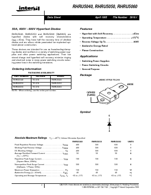 RHRU5060 Datasheet PDF Intersil