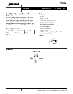 2N6796 Datasheet PDF Intersil