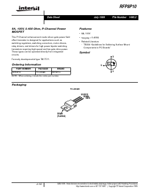 RFP8P10 Datasheet PDF Intersil