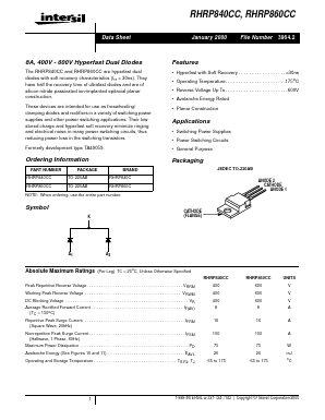 RHRP840CC Datasheet PDF Intersil