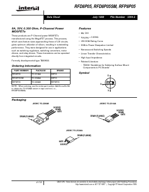 RFD8P05 Datasheet PDF Intersil