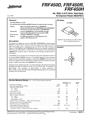 FRF450R Datasheet PDF Intersil