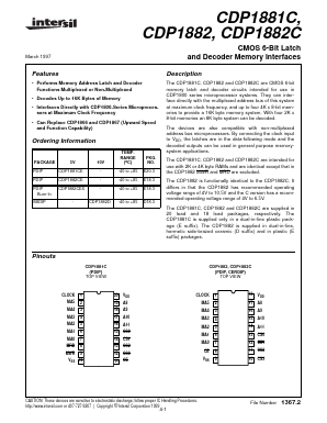 CDP1882 Datasheet PDF Intersil