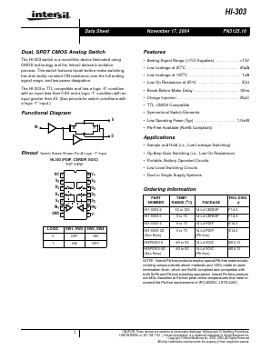 HI-303 Datasheet PDF Intersil