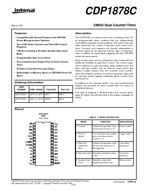 CDP1878C Datasheet PDF Intersil