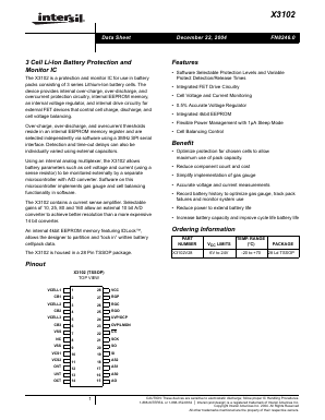 X3102 Datasheet PDF Intersil