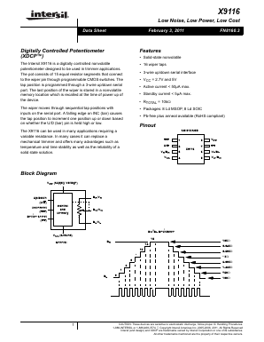 X9116WG Datasheet PDF Intersil