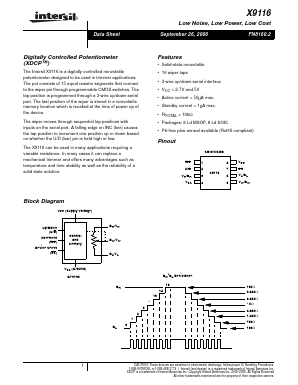 X9116 Datasheet PDF Intersil