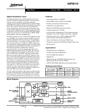 HSP50110JI-52 Datasheet PDF Intersil